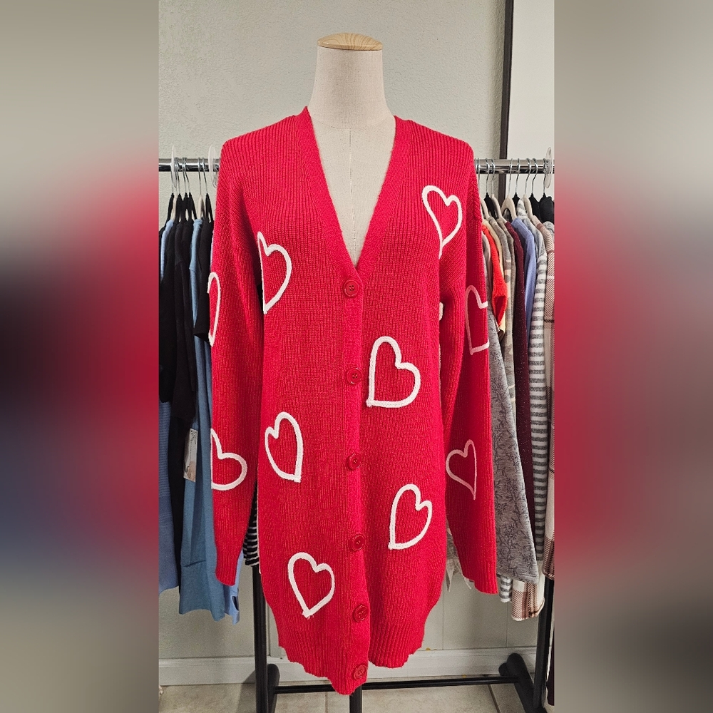 NWT Red Heart Patterned Women's Cardigan